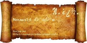 Neuwald Ádám névjegykártya