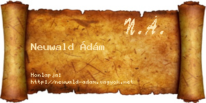 Neuwald Ádám névjegykártya